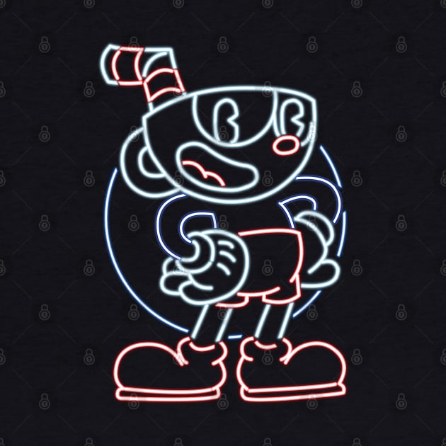 Cuphead neon by AlanSchell76